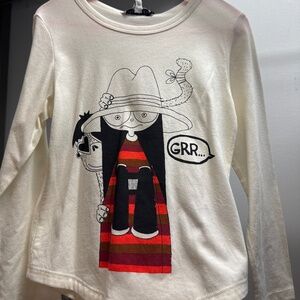 Little Marc Jacob long sleeve cotton shirt with Grr-irl logo in front 5T